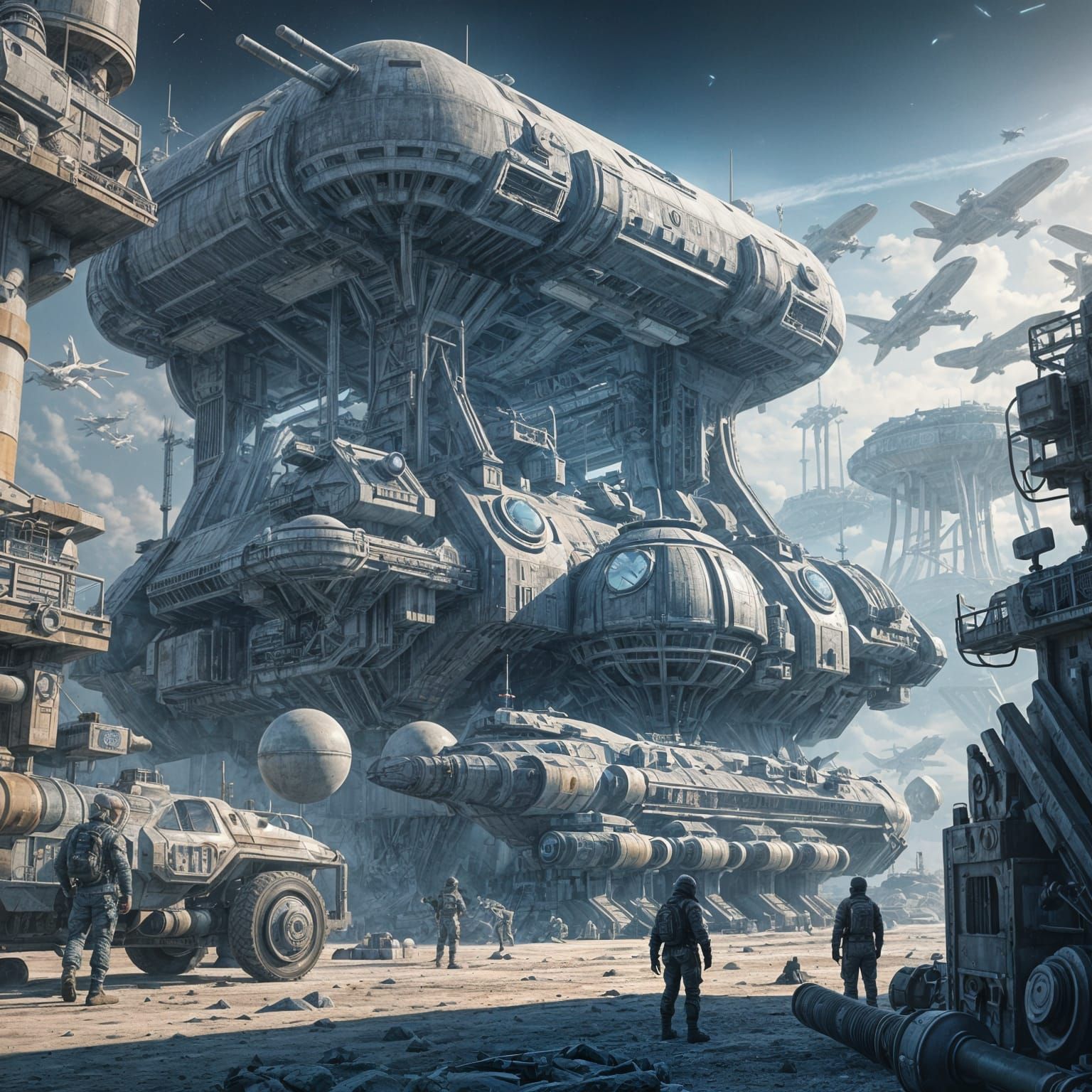 Sci-Fi Military Base on Alien Planet