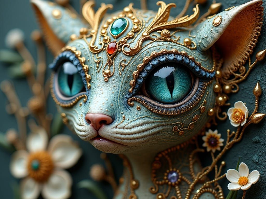 Artist-Laden Soutache Creature with Eyes