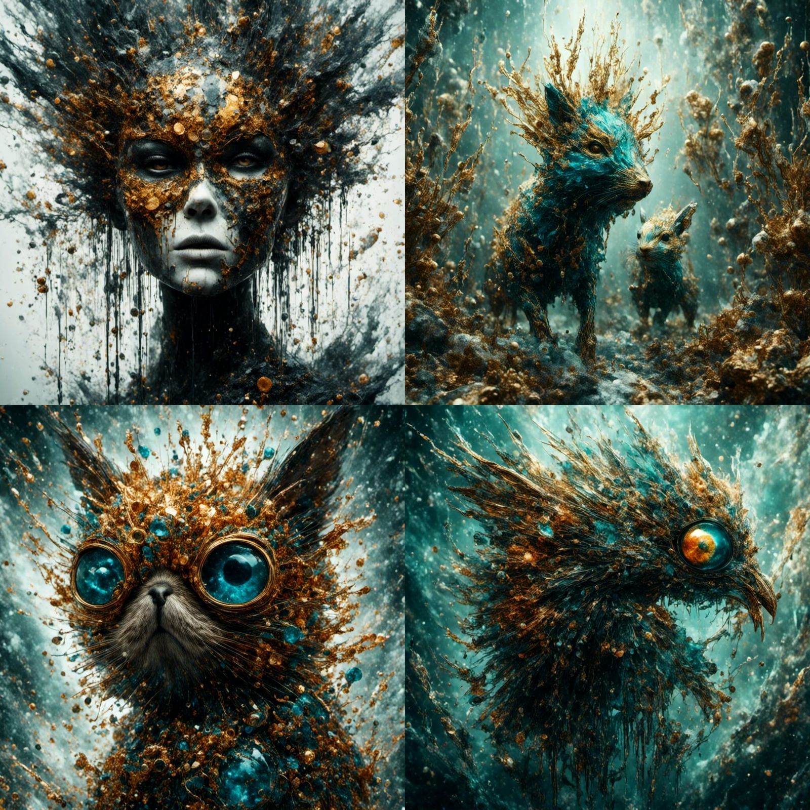 Macabre Pig Study in Hyperreal Style