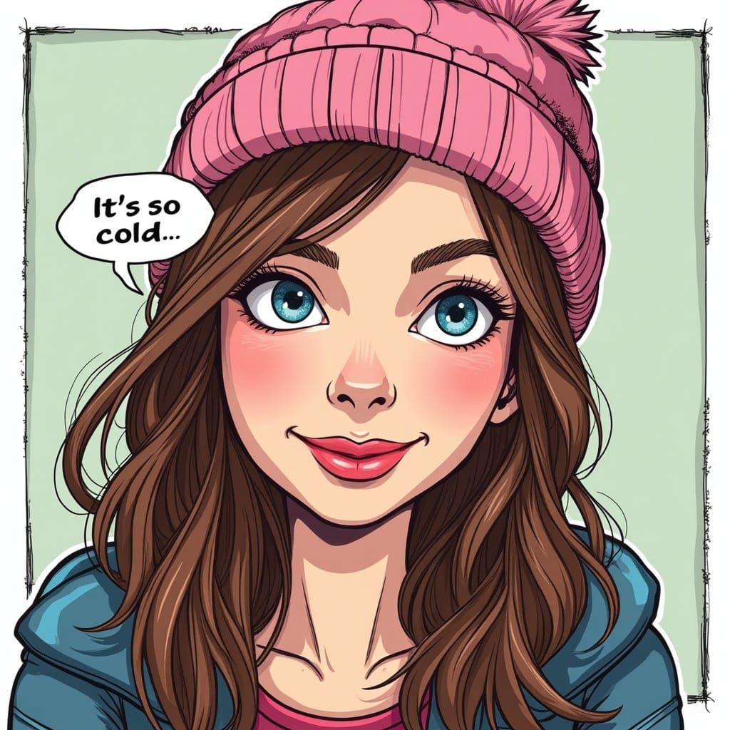 Pastel Portrait of Anya Taylor-Joy in Comic Book Style