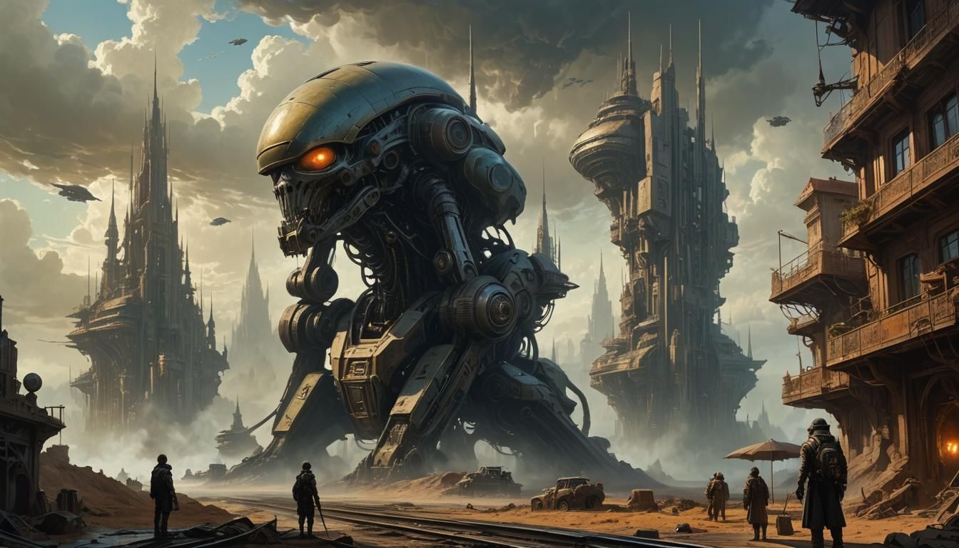 Sad Mechanic World: Alien Sci-Fi Landscape