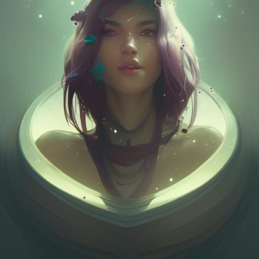 Detailed Portrait of a Space Witch in Splash Art Style