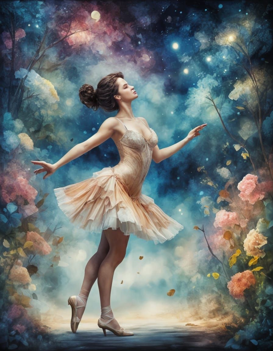 Impressionistic Ballerina Silhouette in 8K Resolution