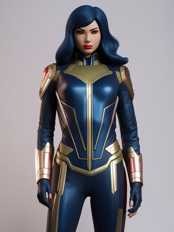 Female Superhero in Holographic Spacecore, 3D Unreal Engine