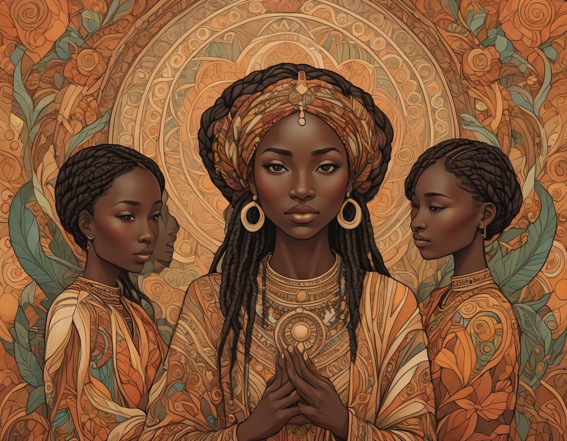 Melanin Portrait in Visionary Art Style