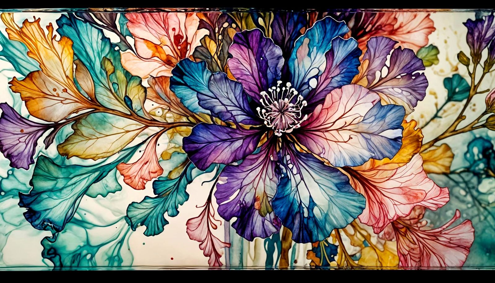 Abstract Alcohol Ink Art: Vibrant Fluid Textures