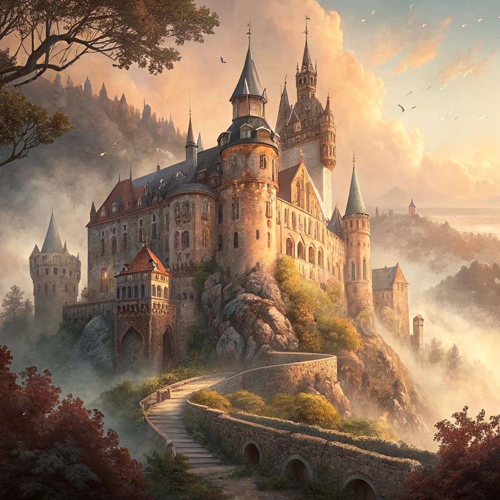 Mystical Meissen Castle in Fantasy Style
