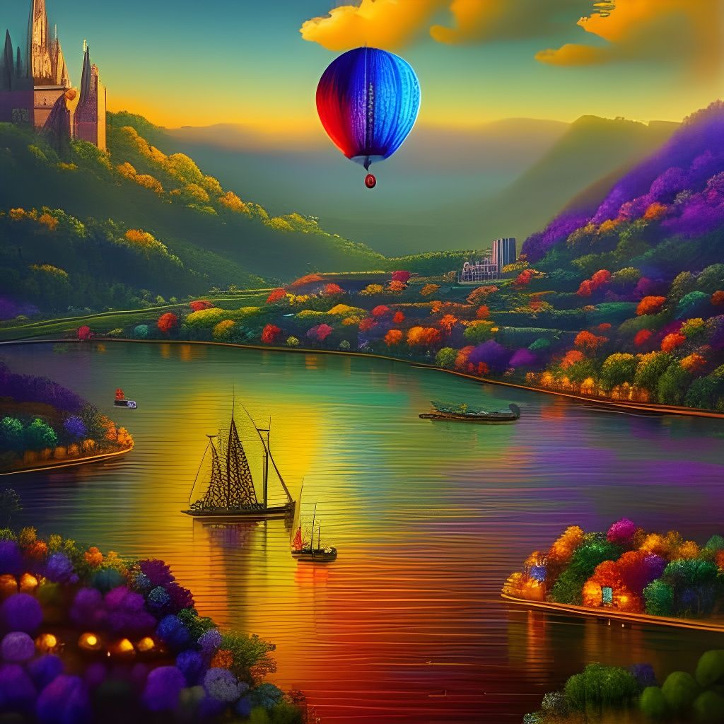 Balloon in fantasy Landscape