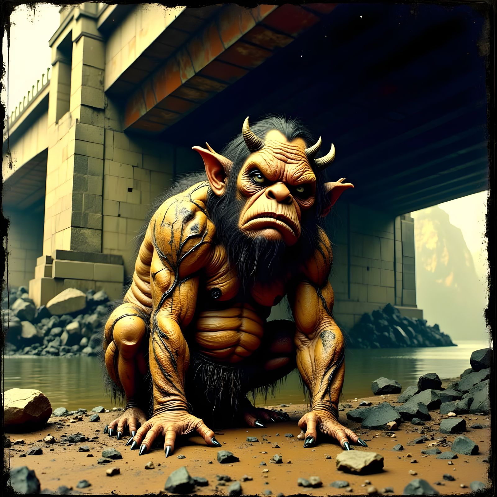 Hypermaximalist Troll Portrait in Cinematic 35mm Film