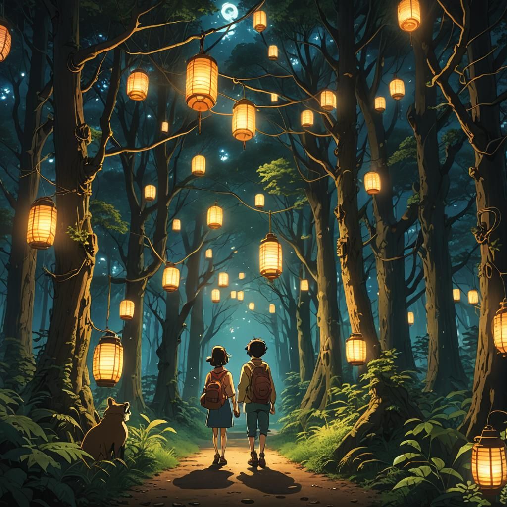 Animals in Disguise: A Studio Ghibli Inspired Scene