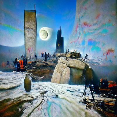 Monolith on Europa: Futuristic Concept Art