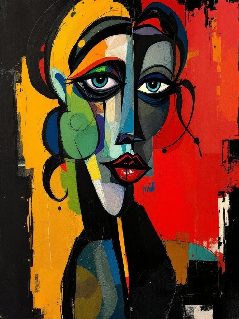 Cubist Female Figure in Surrealist Style