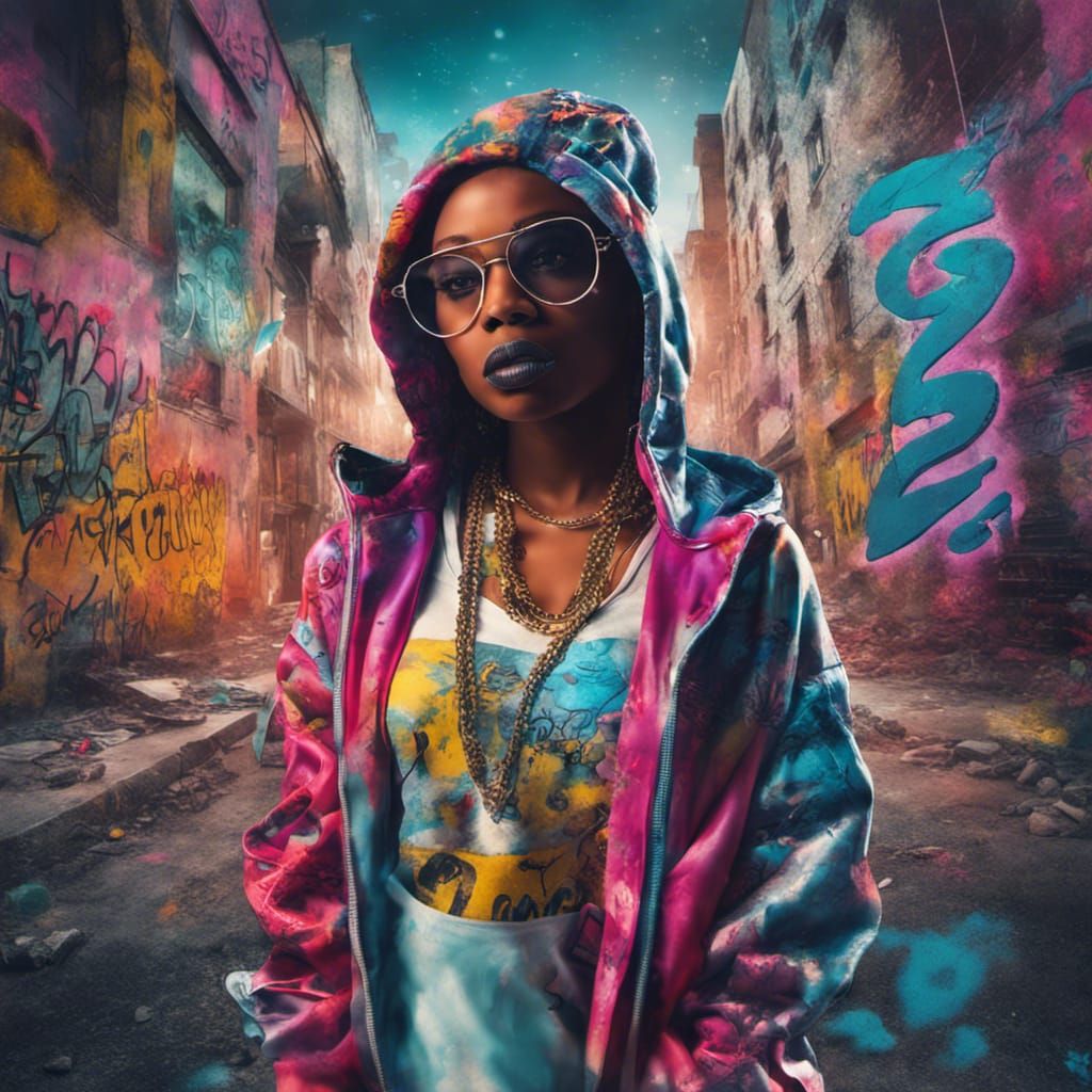 Hip-Hop Fashion with 90s Graffiti Art