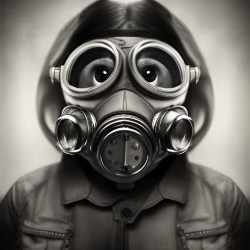 Miss Piggy in Gas Mask, Cyberpunk Portrait