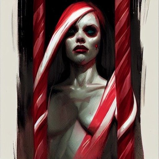 Sinister Candy Cane Digital Painting