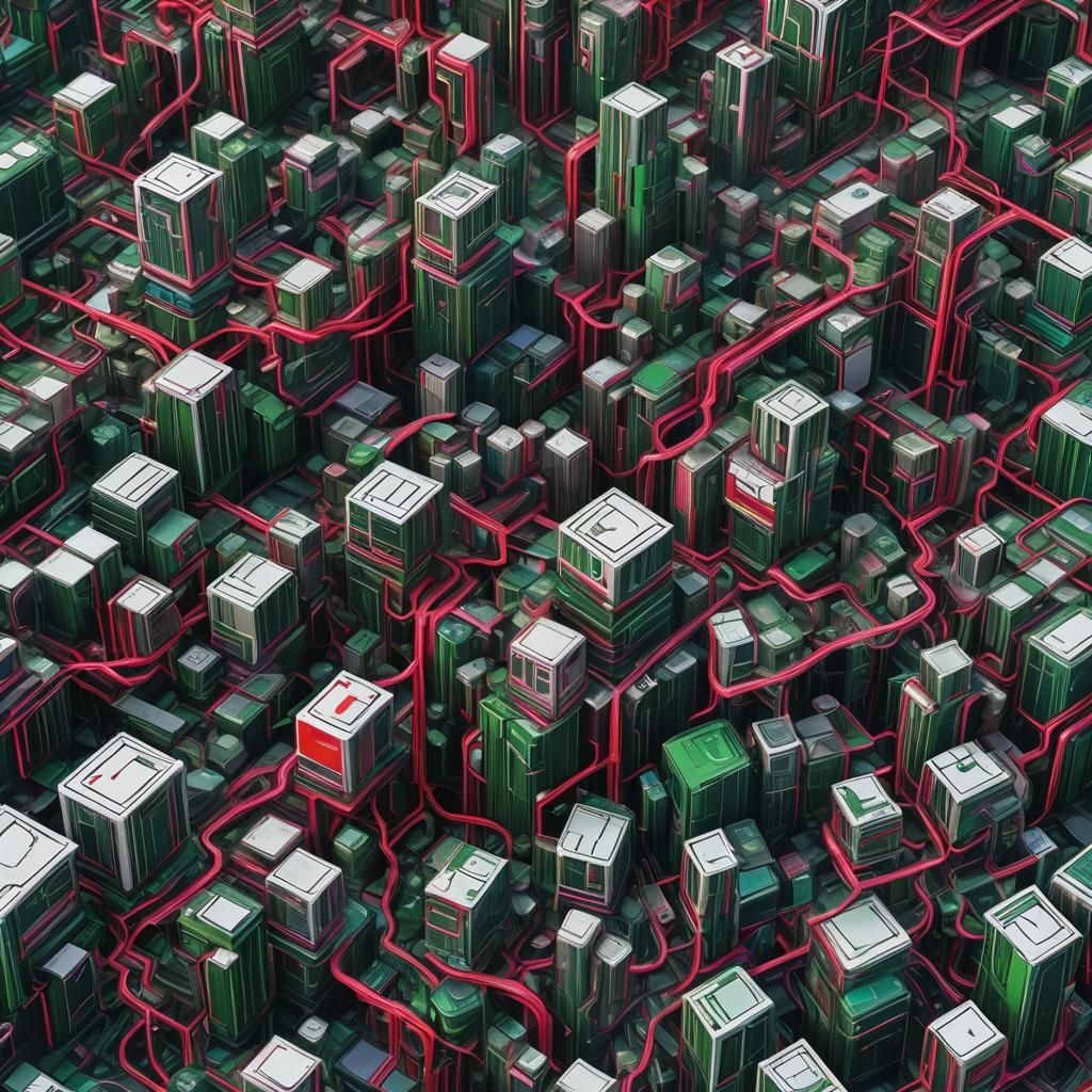 Colorful Glitch Art on Computer Screen