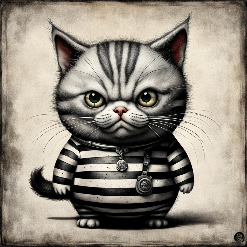 Cyborg Kitten Street Thug in Volcanic Jungle