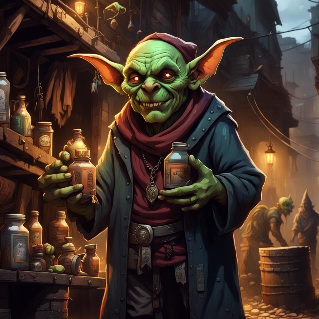 High Fantasy Goblin Drug Dealer Concept Art