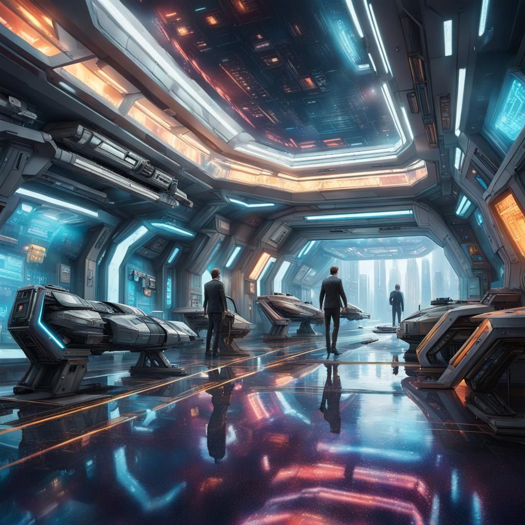 Futuristic Argo City Interior in Hyperrealistic Style