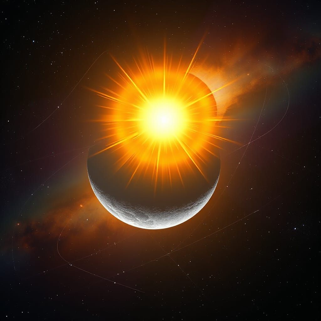 Sun and Moon Celestial Harmony Digital Painting