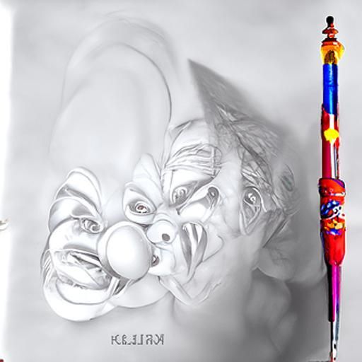 Hyperrealistic Pencil Sketch of a Killer Clown