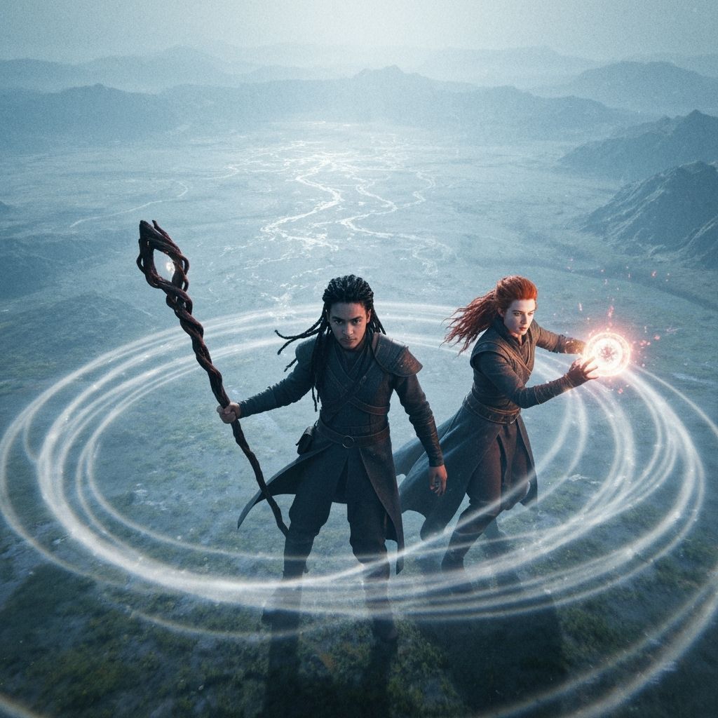 Harmonic Evocation by Evokers in Futuristic Robes