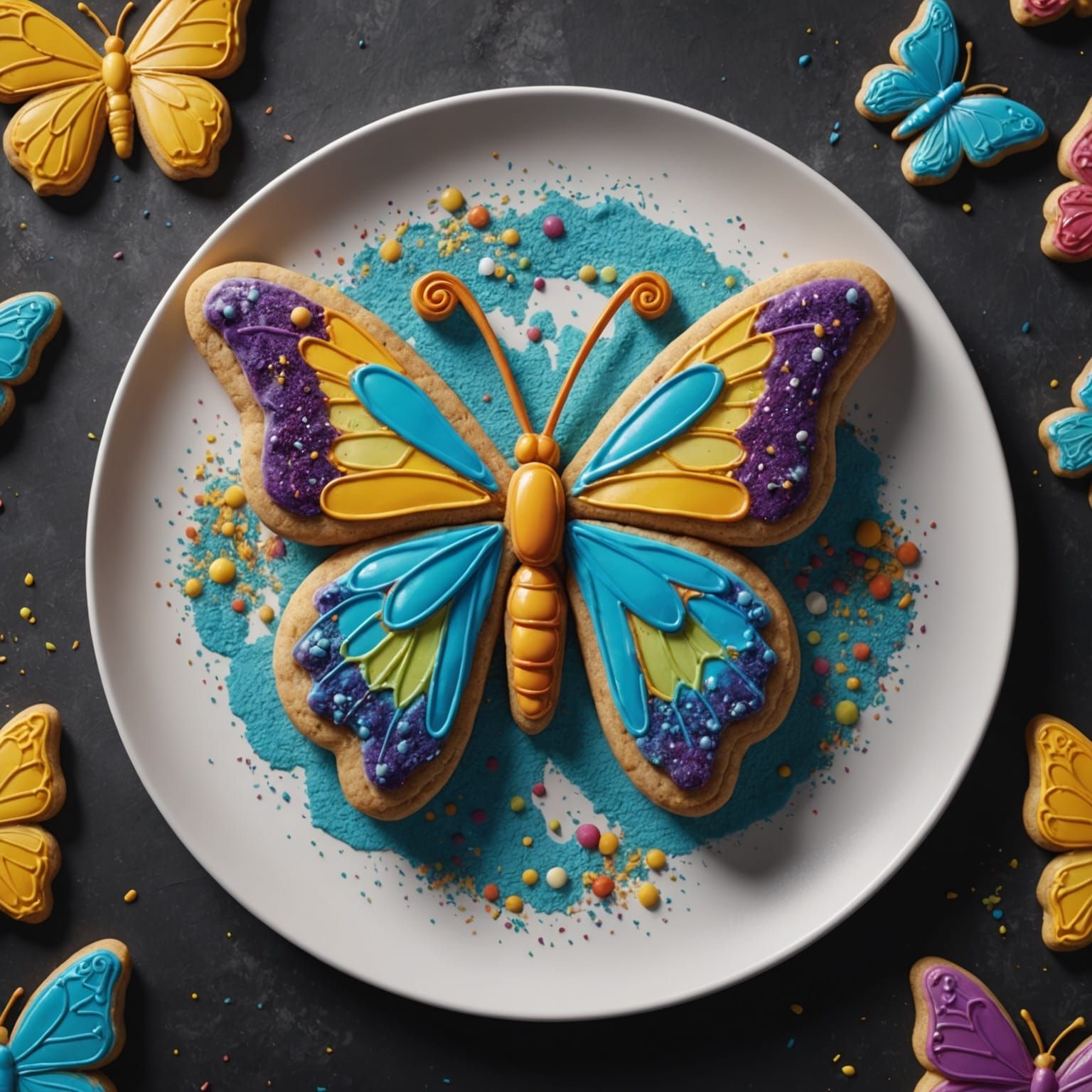 Butterfly Cookie with Sprinkles, Digital Art