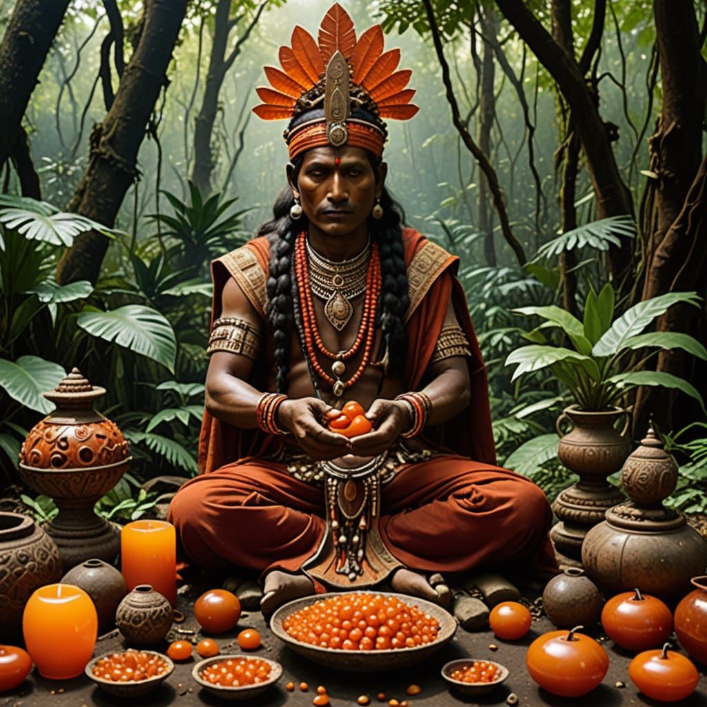 Carnelian Shaman Offering in Proto-Indian Ruins