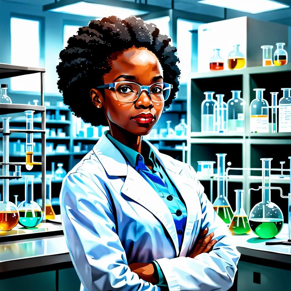 African-American Scientist in Lab Coat