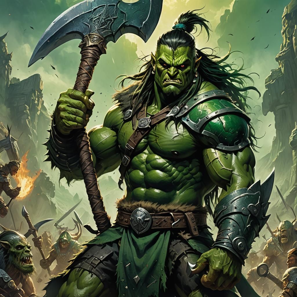 Gronak the Ork Warrior: Dark Fantasy Concept Art