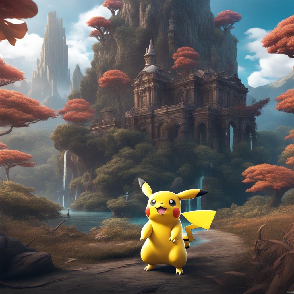 Detailed Pokémon Matte Painting in Deep Color