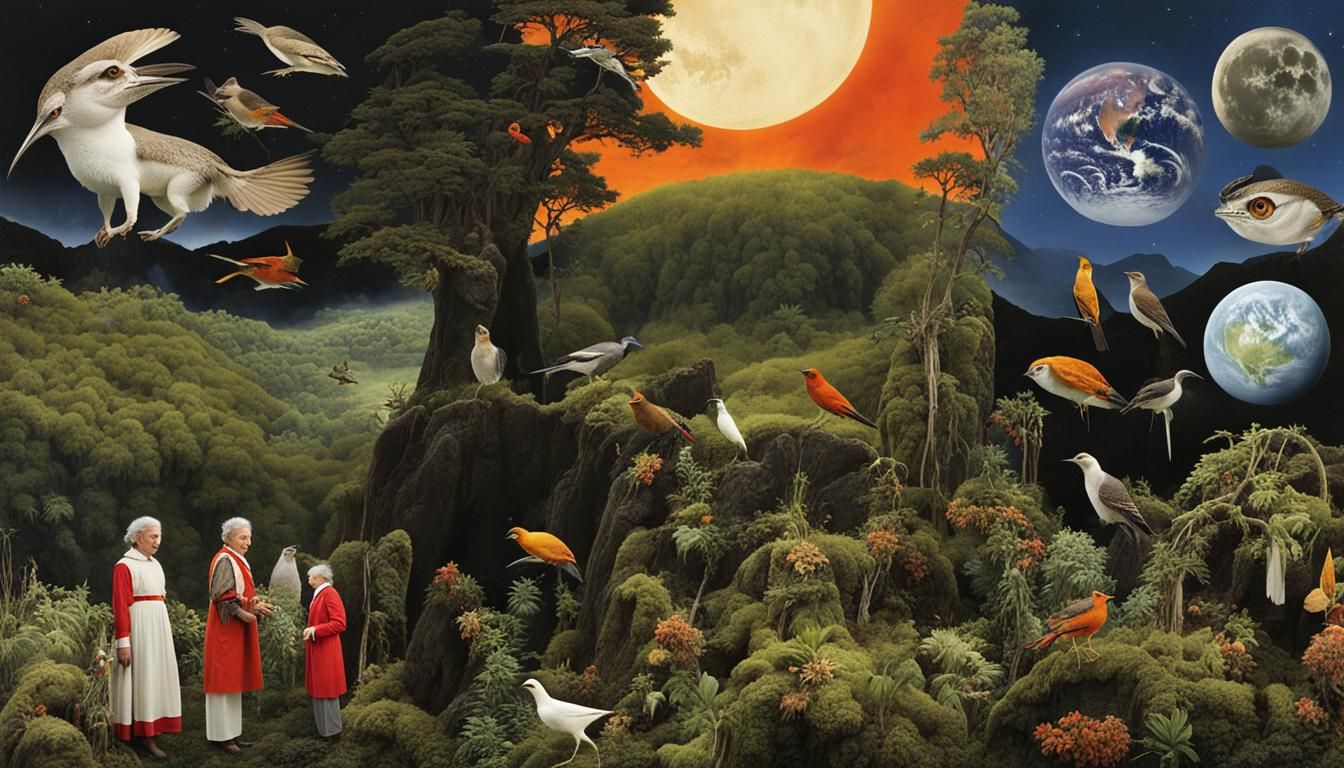 Galactic Folklore: Mystical Creatures in Starry Night