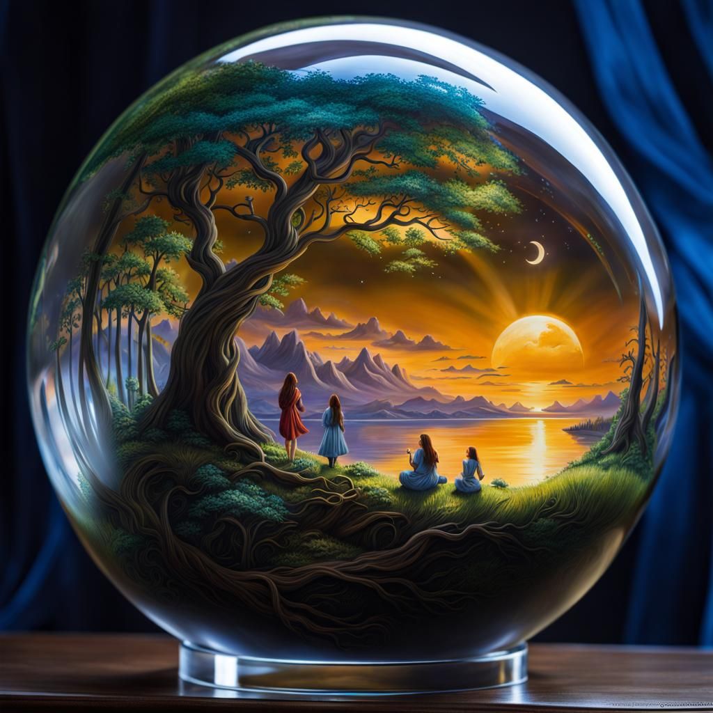 Fantasy World in Glass Orb: Detailed Reflection