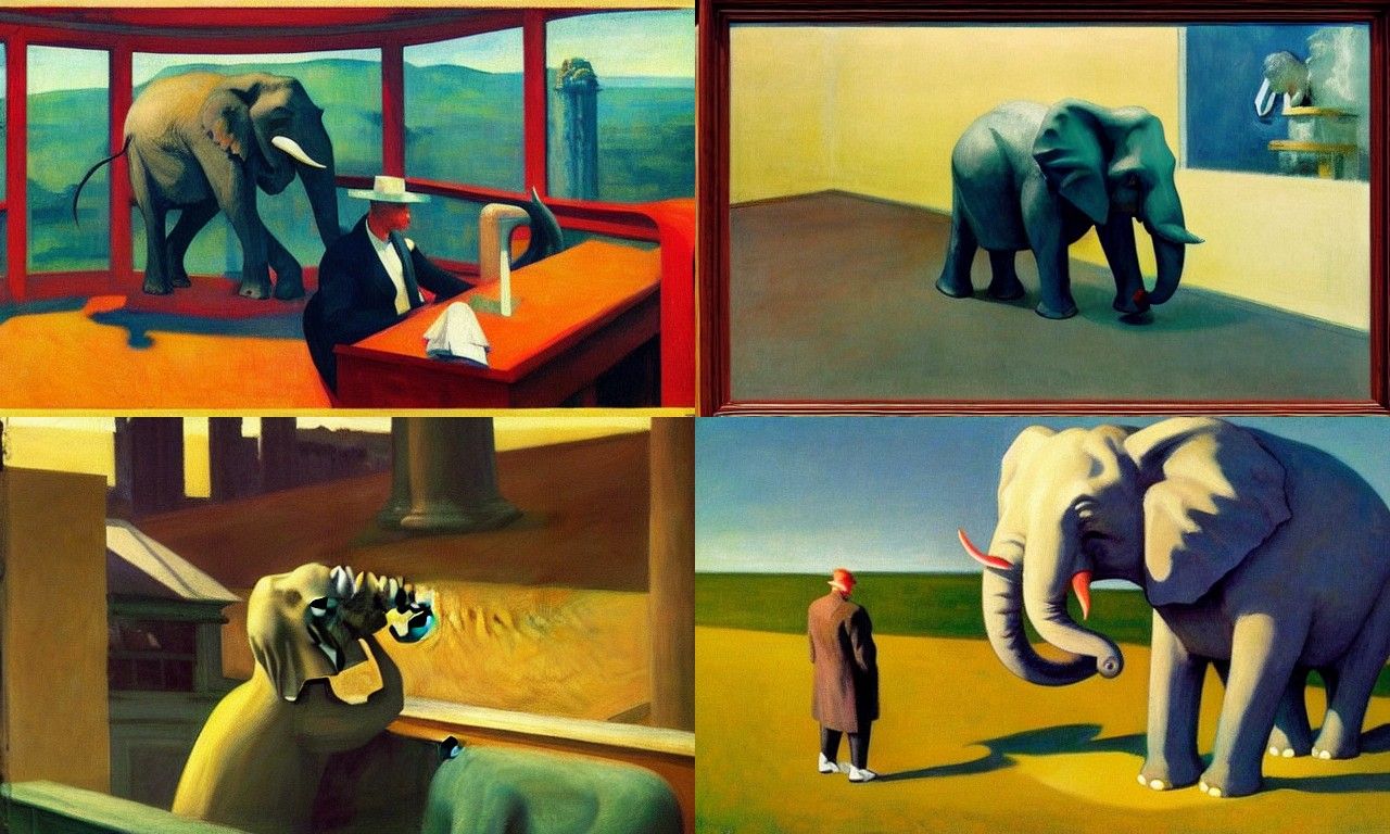 Elephant in Expressionist Earth Art Style