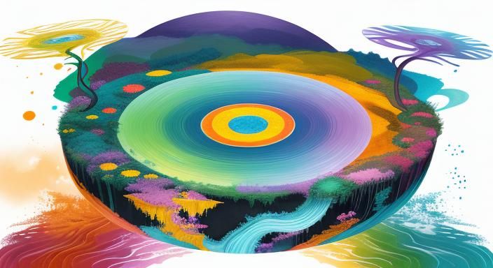 Kaleidoscopic Surrealist Garden in Vivid Colors