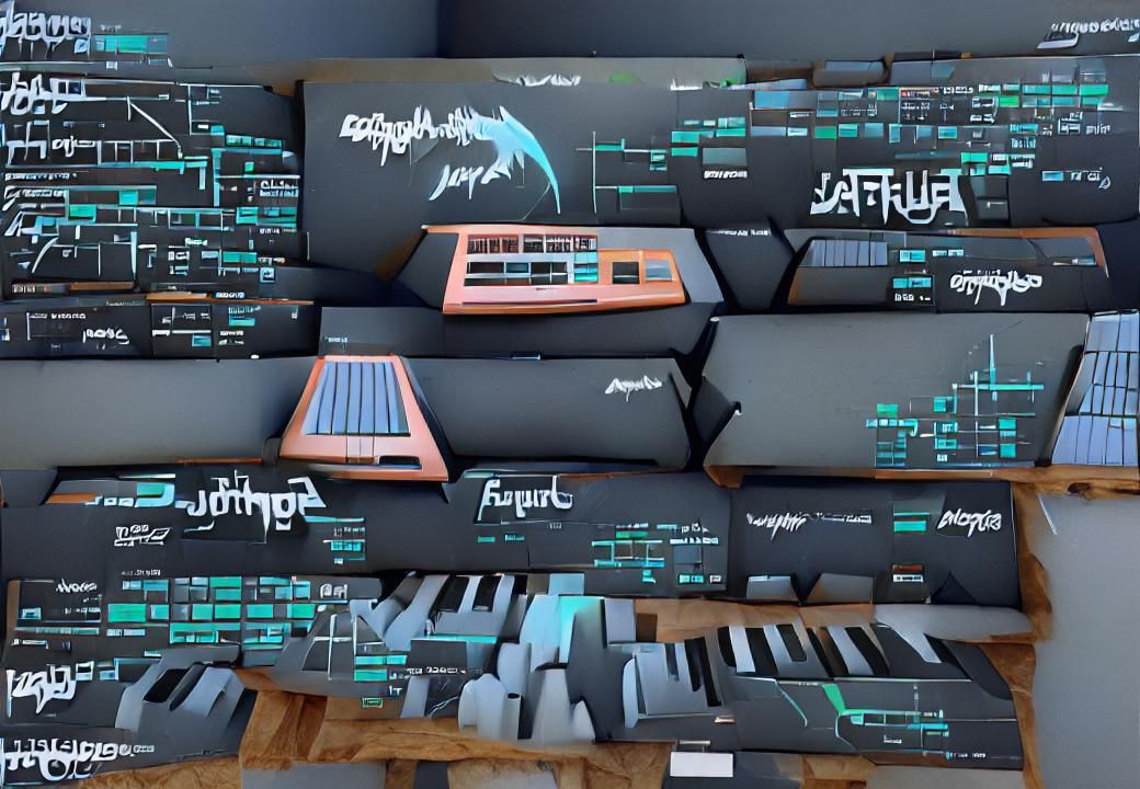 Synthesizer Wall Featuring Moog and Jupiter-8 Keyboards