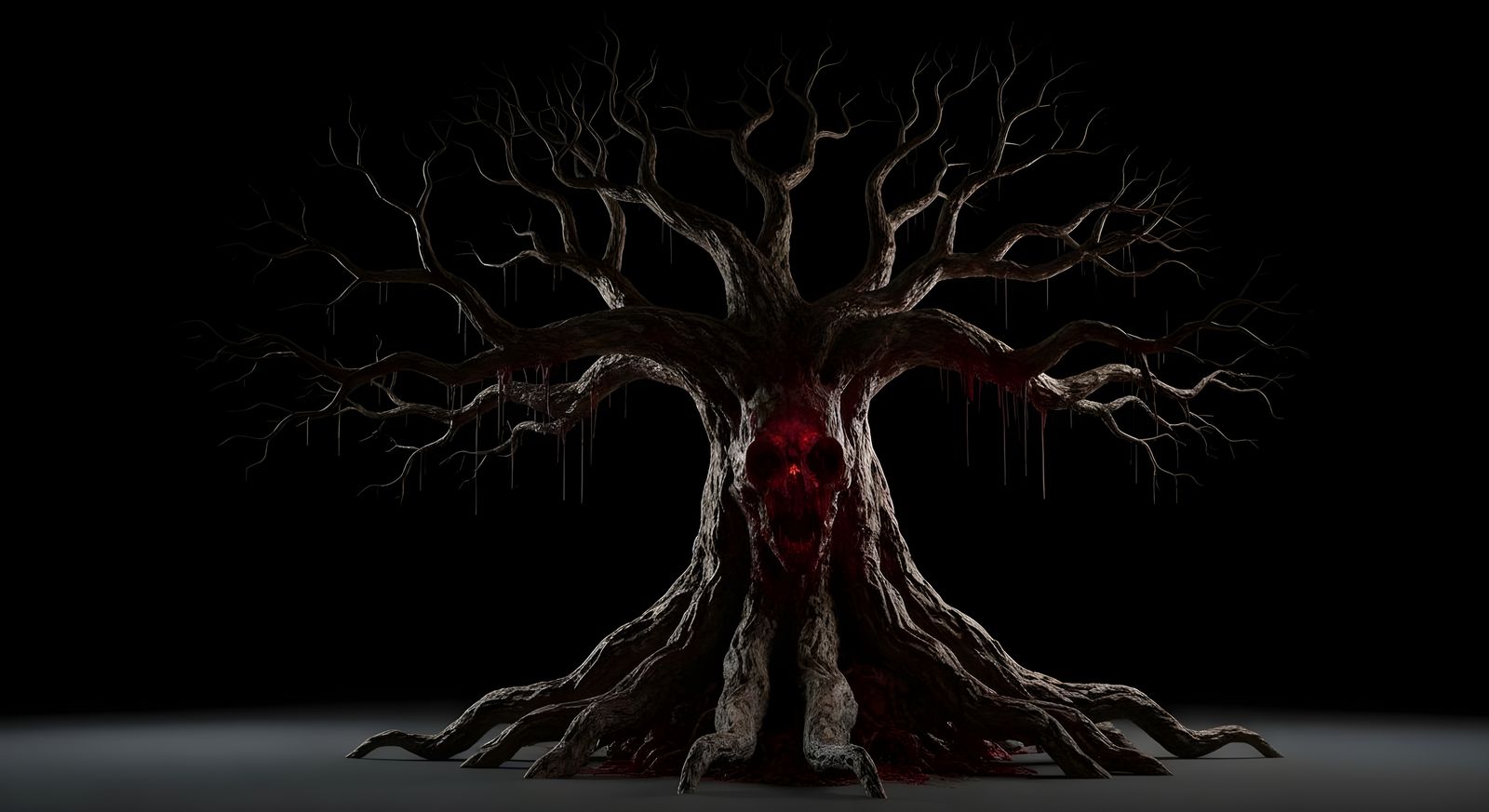 Nightmares Tree in Beksinski Neo-Impressionist Style