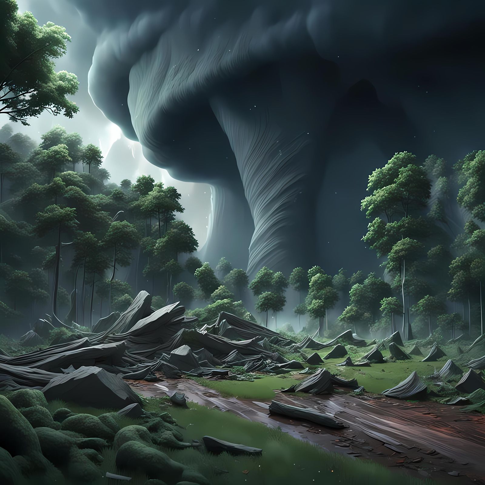 Forest Tornado Uproots Trees Near Stone Henge