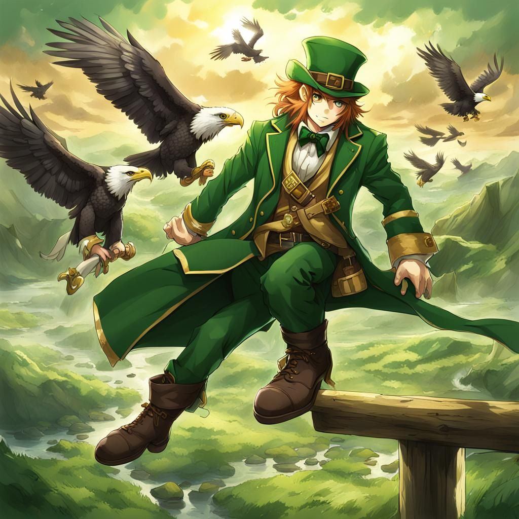 Leprechaun Eagles in Anime Style