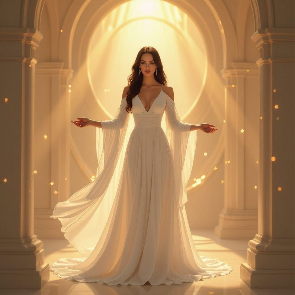 Saori Kido Human Form in a Neon Sanctuary