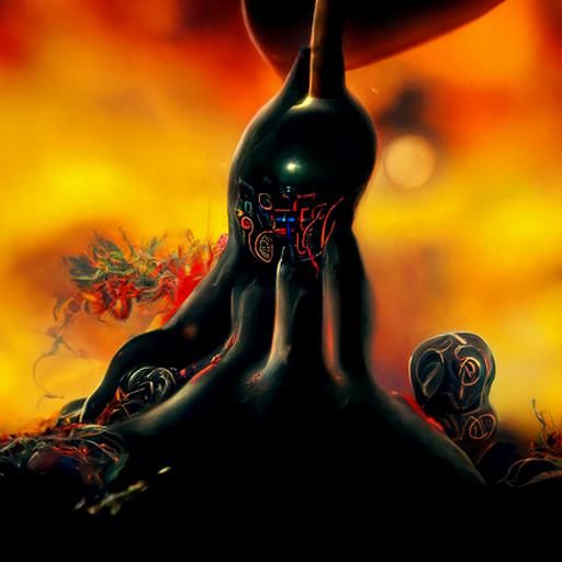 Deity of Black: A Horror Digital Painting