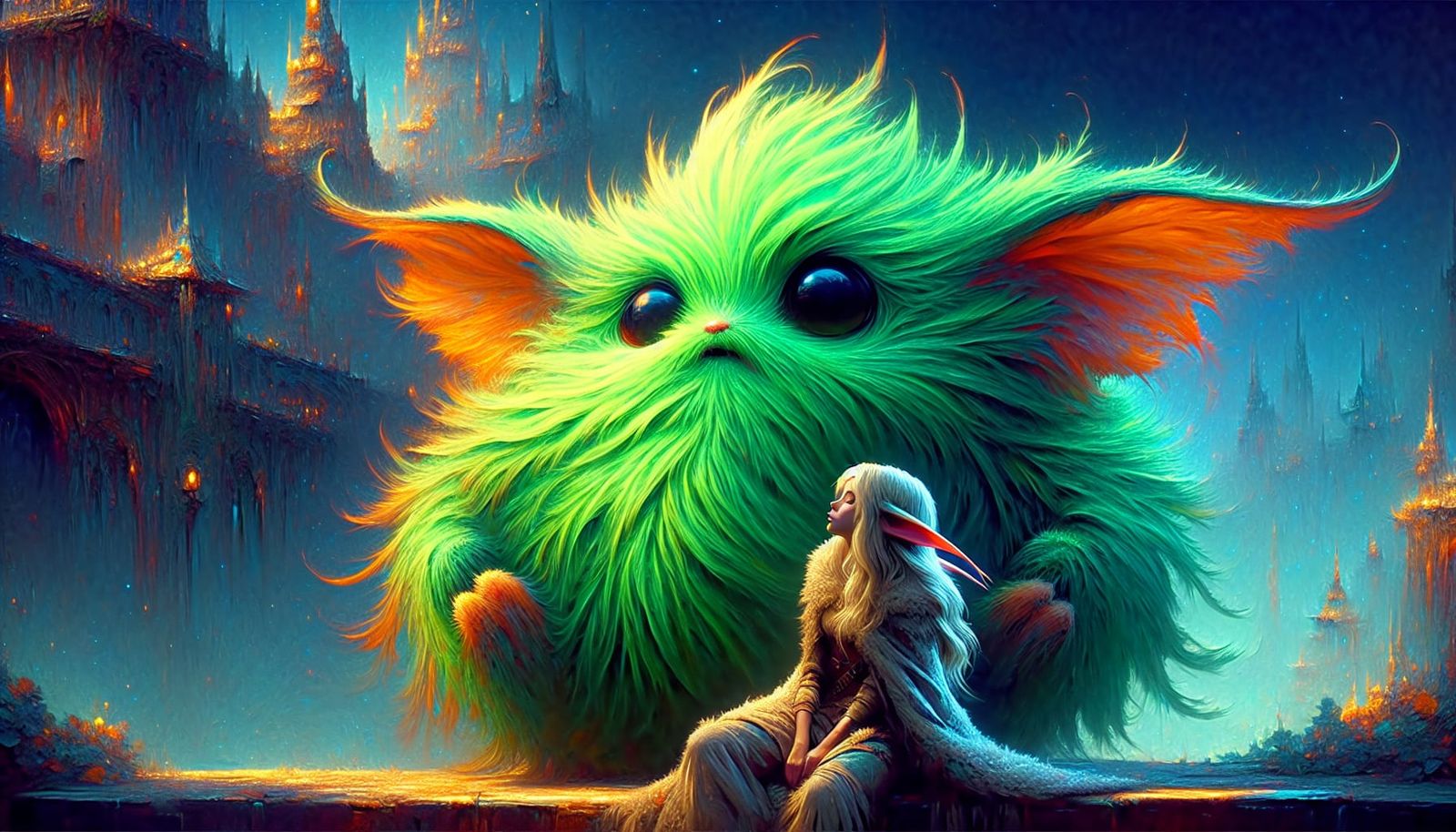 Whimsical Flufferpuff in Waterdeep: Fantasy Concept Art