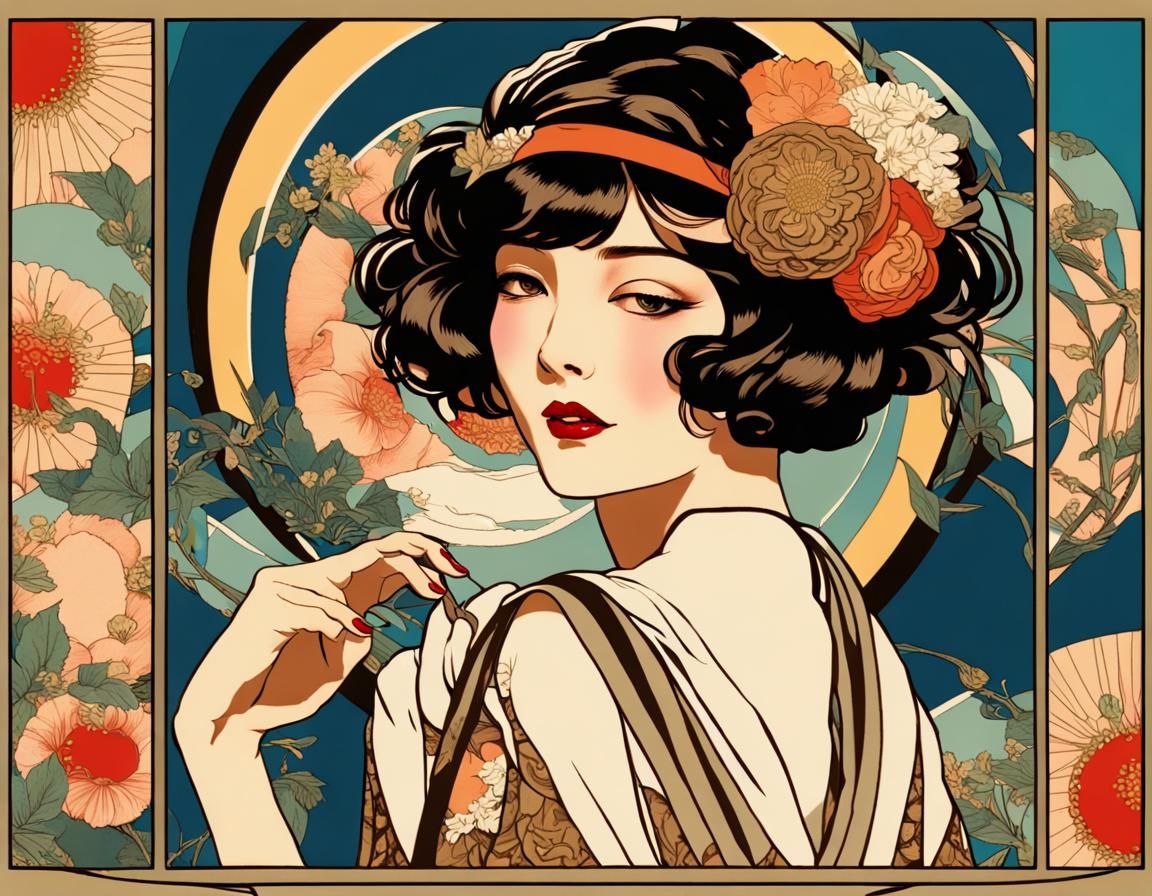 16k resolution, art inspired by Taisho Romanticism, Taisho chic, Shojo no Tomo, Shojo Gaho, Art Nouveau, Jugendstil, Pre...