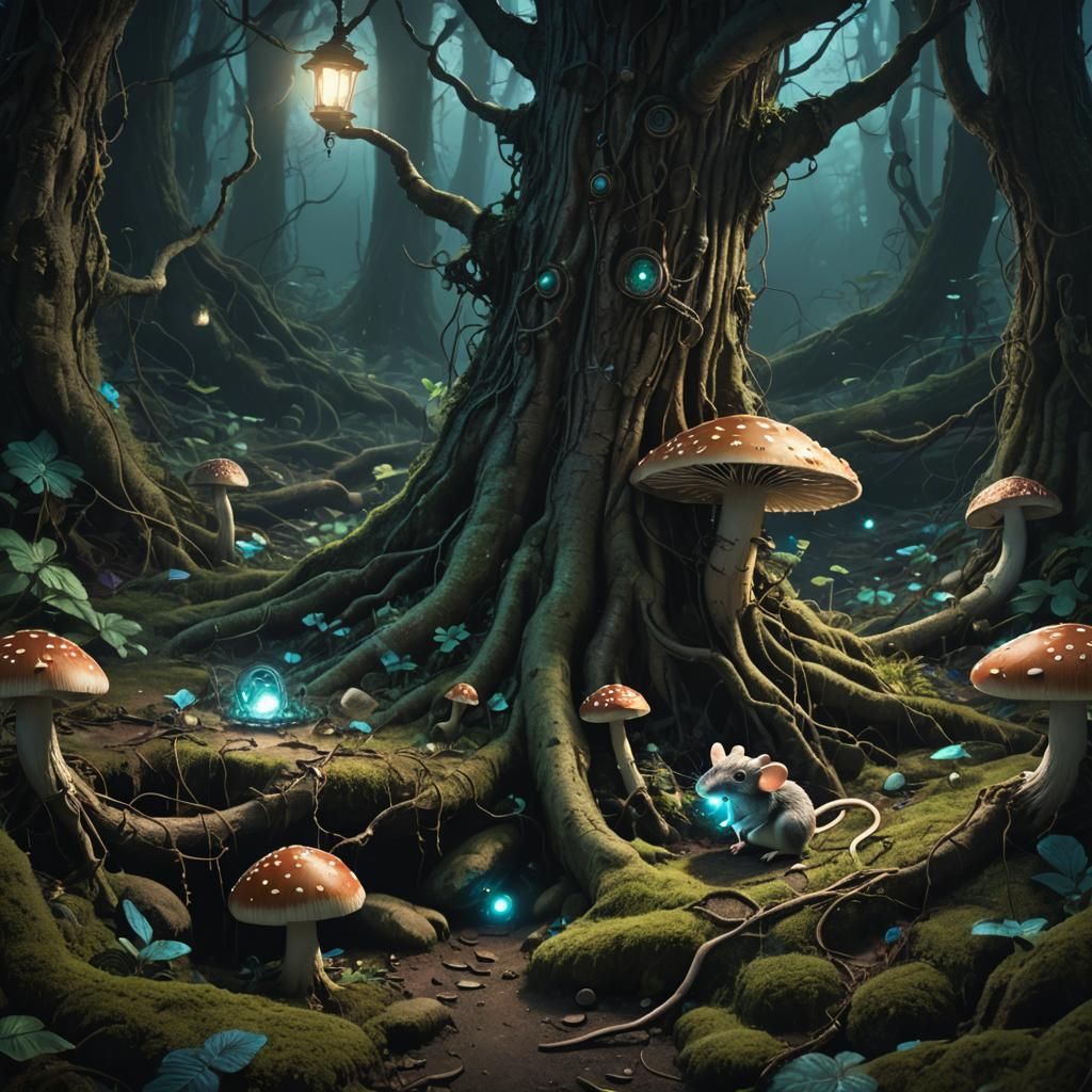 Mysterious Mouse Trap in Ghibli-Inspired Forest