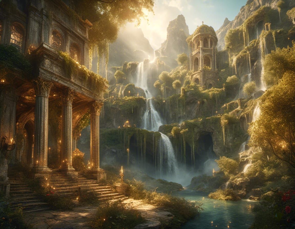 Magical Fairy City Embedded in Lush Jungle