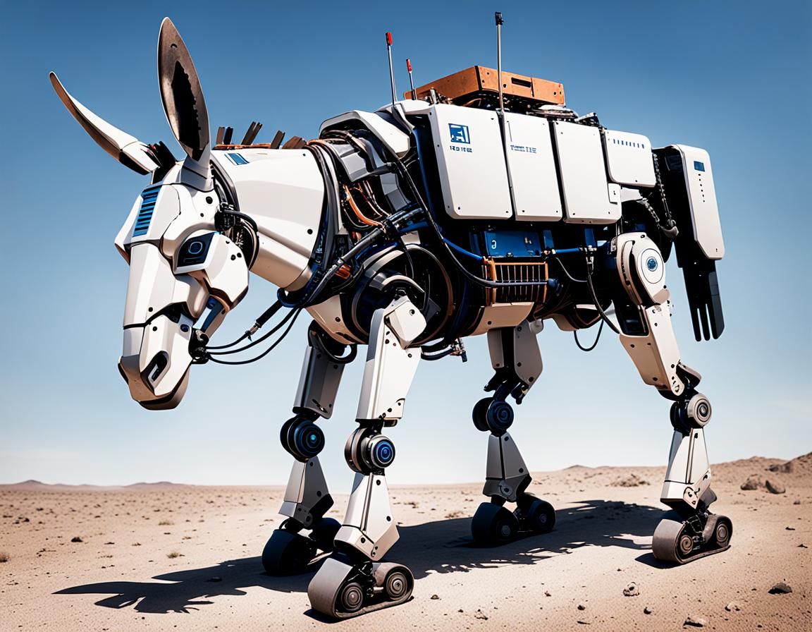 Mule Train Carries Disassembled Robot Parts