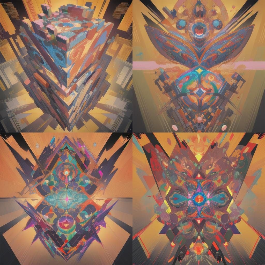 Abstract Vector Art: Geometric Fauvism in V-Ray