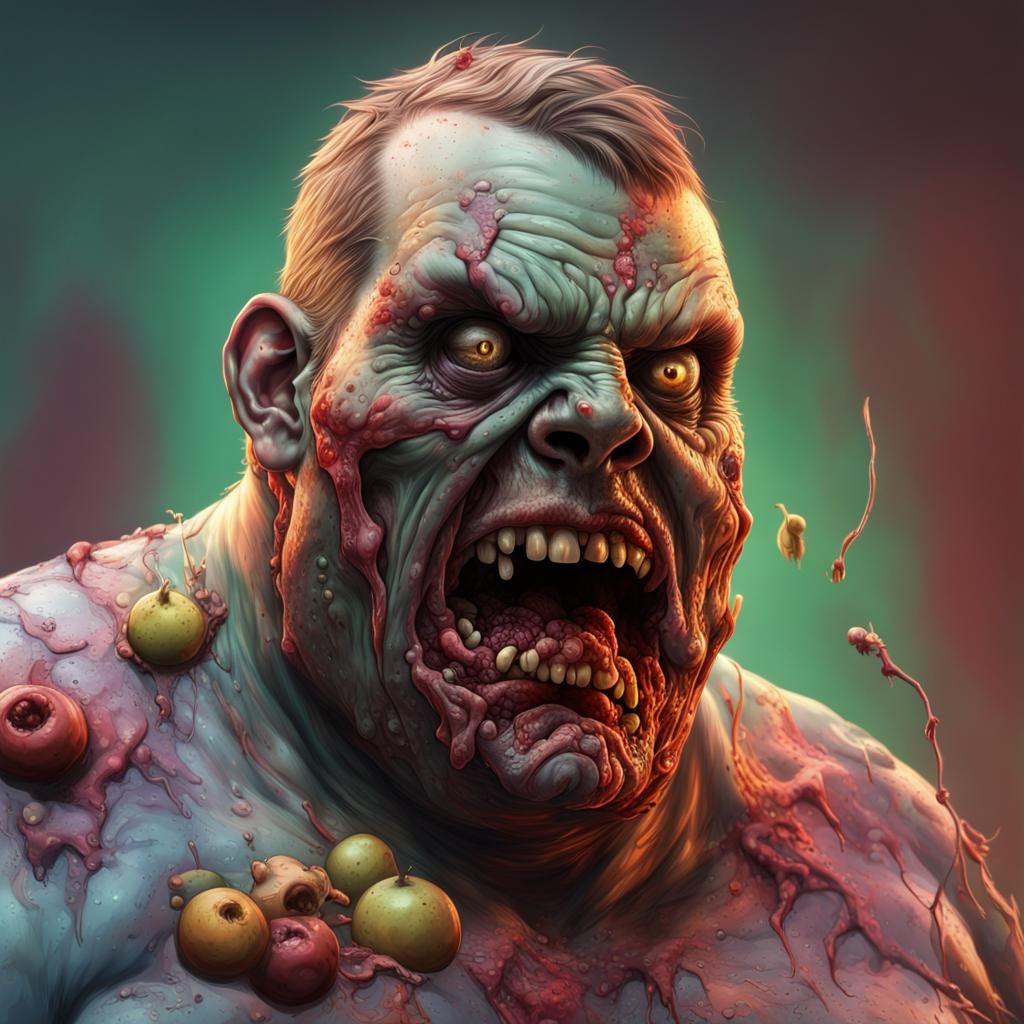 Detailed Image of a Patchwork Zombie in Hyperrealistic Style