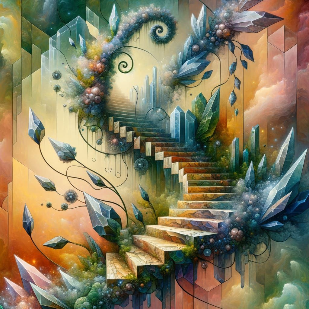 Ethereal Spiritual Staircase Blooms with Crystalline Beauty