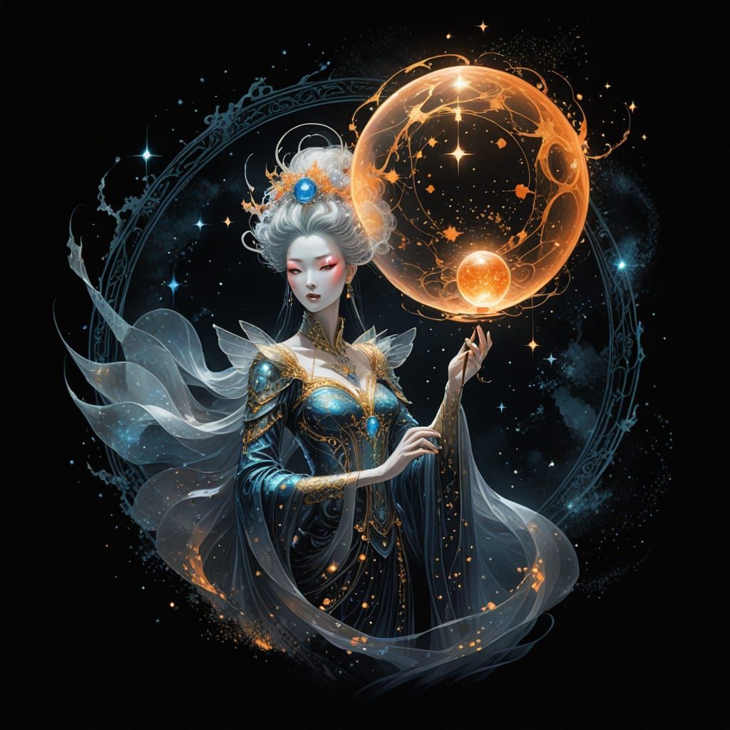 Celestial Showgirl: A Fantasy Digital Painting